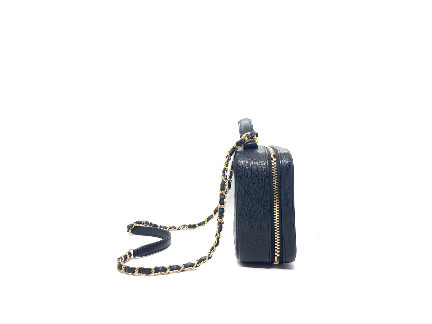 Chanel Caviar Filigree Camera Vanity Black Medium