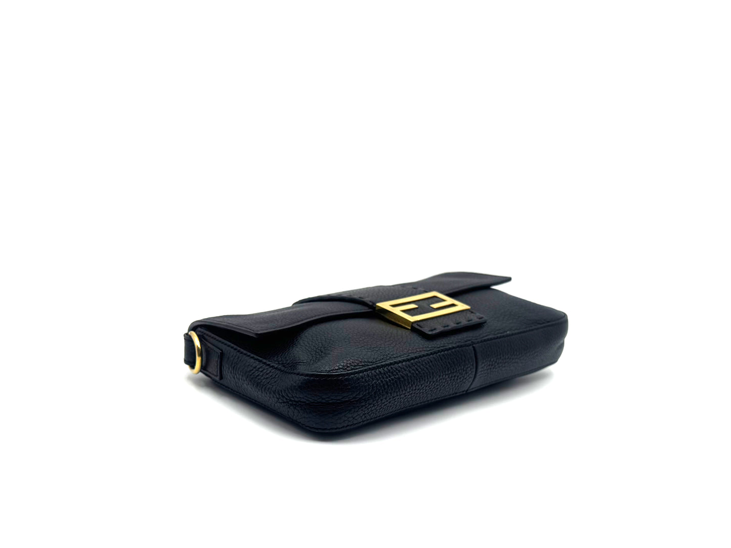 Fendi Baguette Leather Shoulder Bag Black