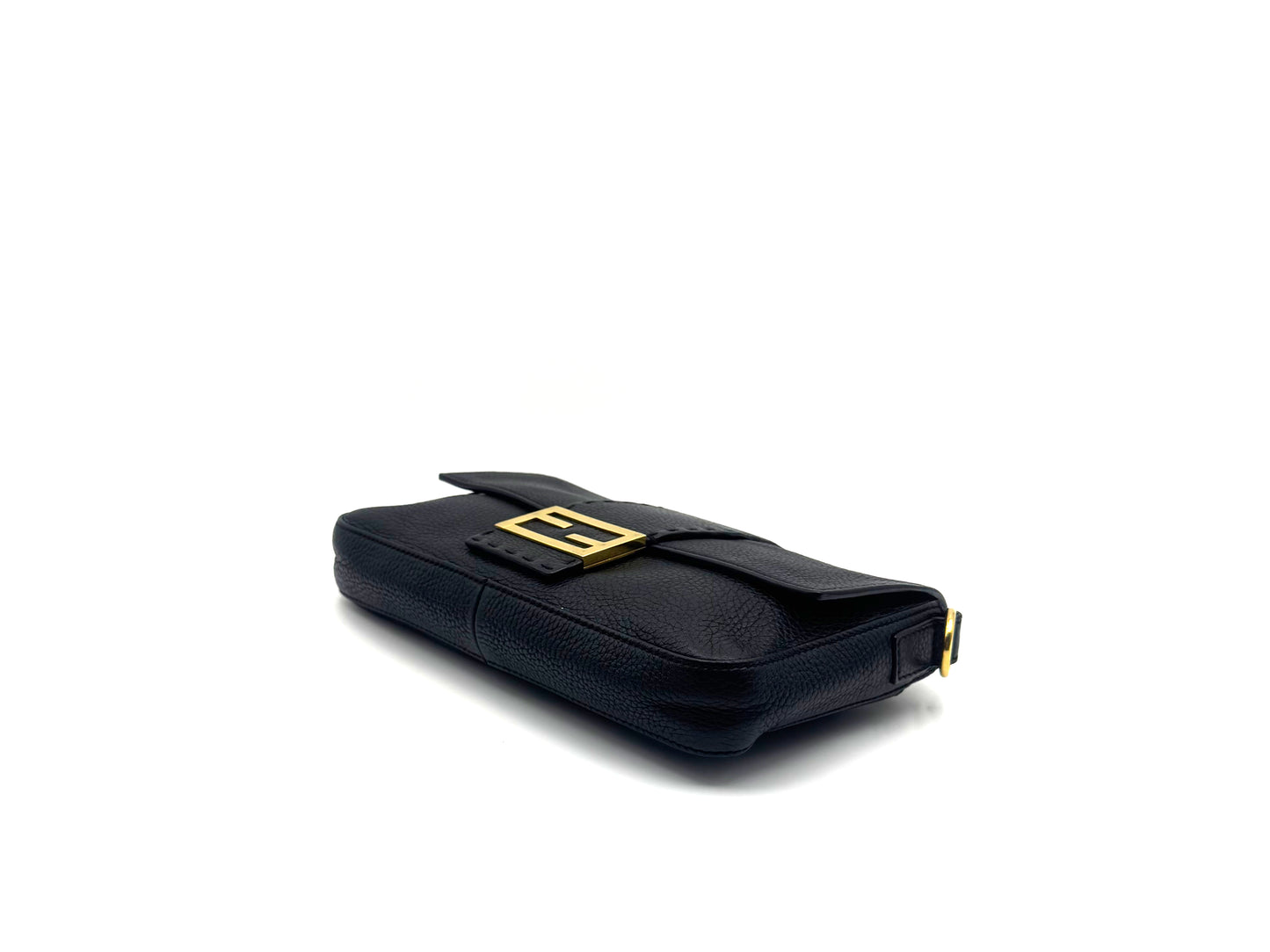 Fendi Baguette Leather Shoulder Bag Black