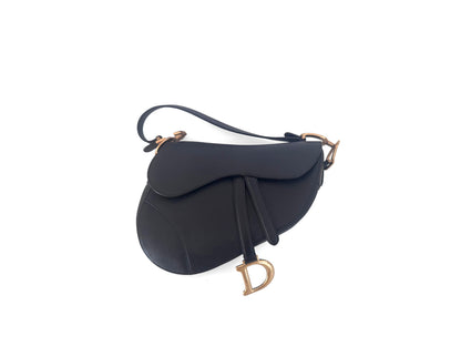 Christian Dior Saddle Medium Grained Calfskin Black