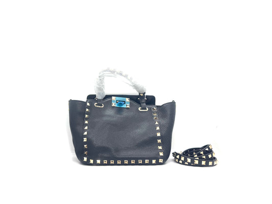 Valentino Garavani Rockstud Shoulder Tote Black 20cm
