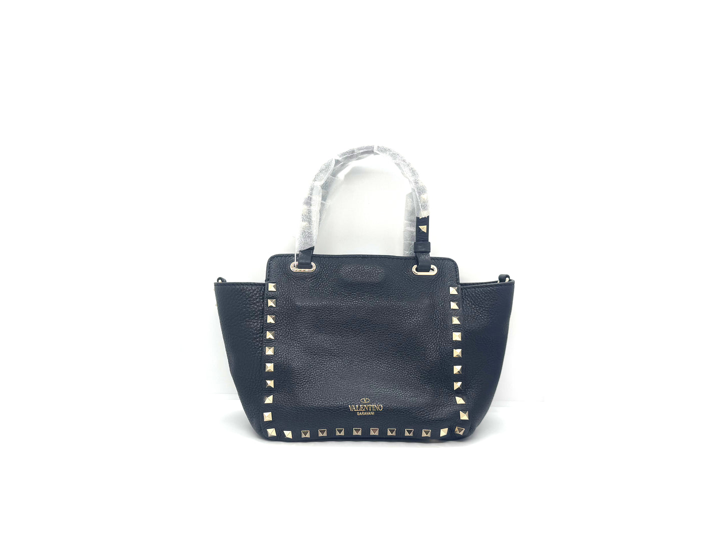 Valentino Garavani Rockstud Shoulder Tote Black 20cm