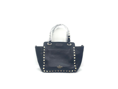 Valentino Garavani Rockstud Shoulder Tote Black 20cm