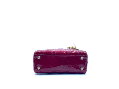 Christian Dior Lady Mini Patent Red