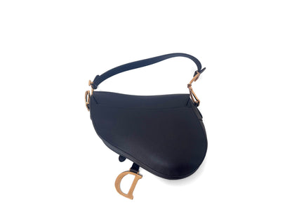 Christian Dior Saddle Medium Grained Calfskin Black