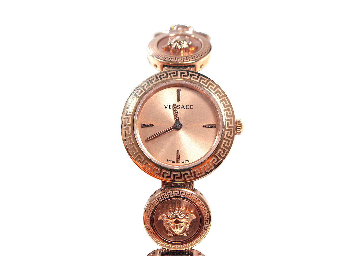 Versace Medusa Studded Watch Rose Gold