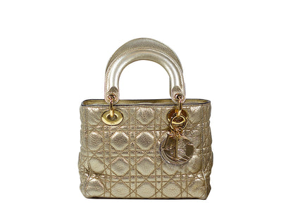 Christian Dior Lady Dior Metallic Gold Small
