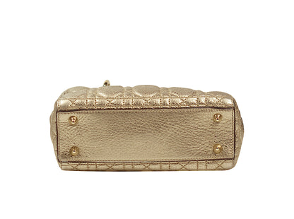 Christian Dior Lady Dior Metallic Gold Small