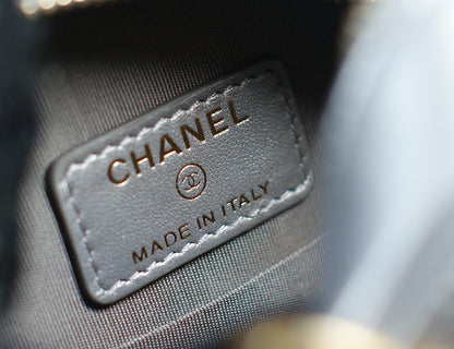 Chanel 19 Bag Round Chain Clutch Silver