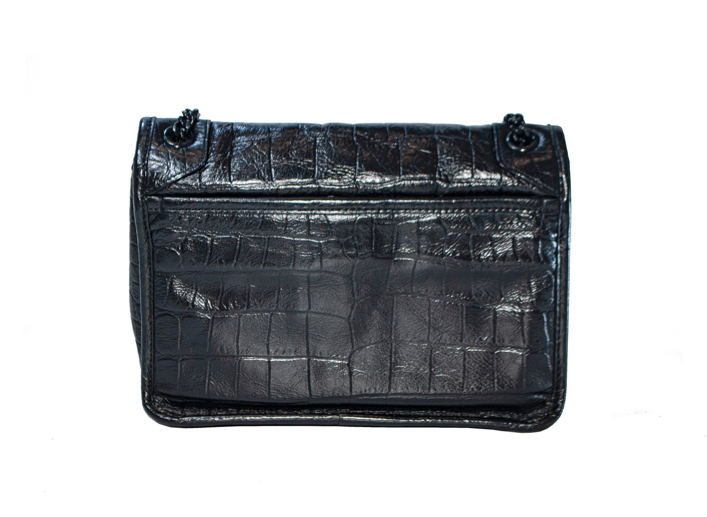 Yves Saint Laurent YSL Croc Print Niki Baby Black