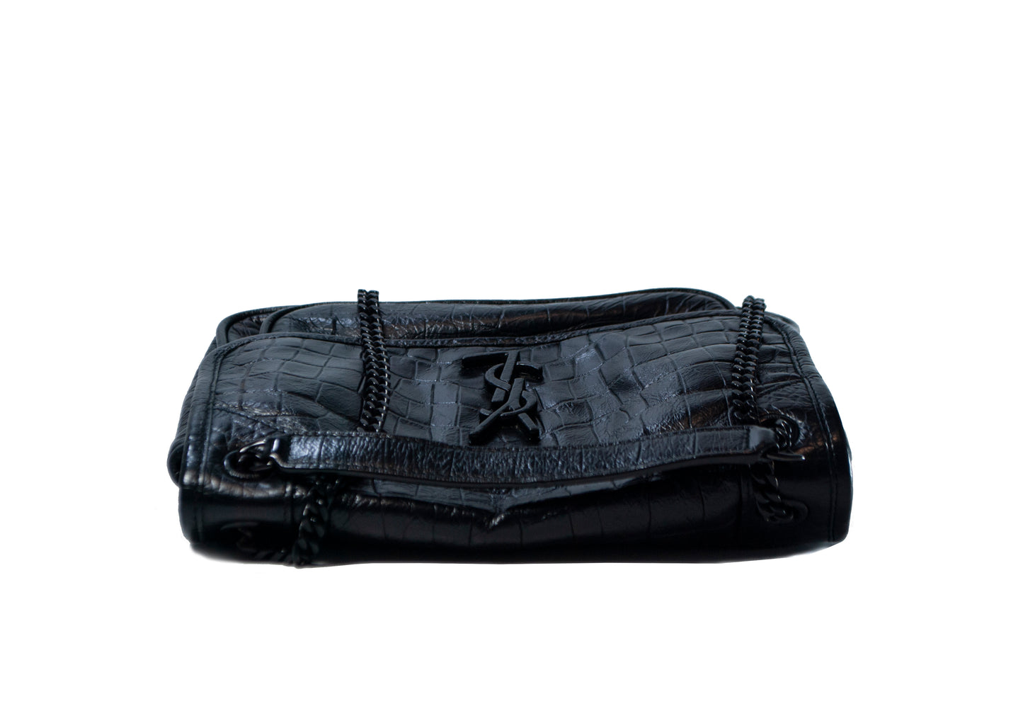 Yves Saint Laurent YSL Croc Print Niki Baby Black