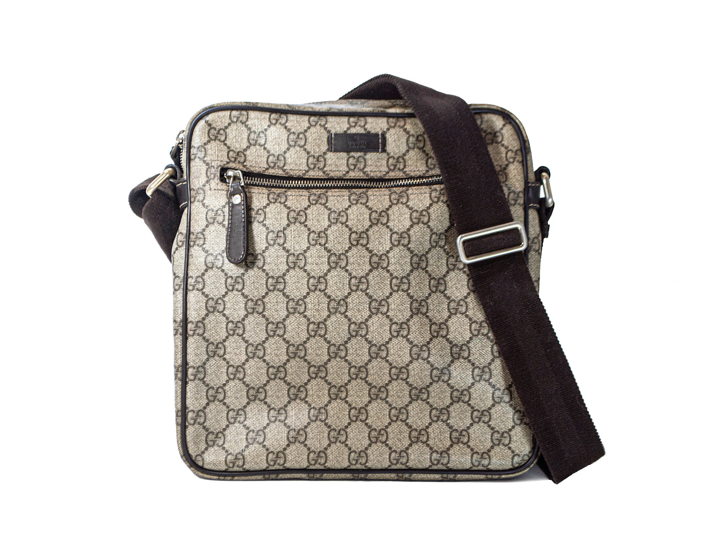 Gucci Men's GG Supreme Canvas Messenger Cross Body Bag