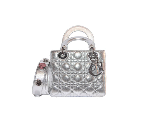 Christian Dior My ABC Lady Dior Metallic Silver Small