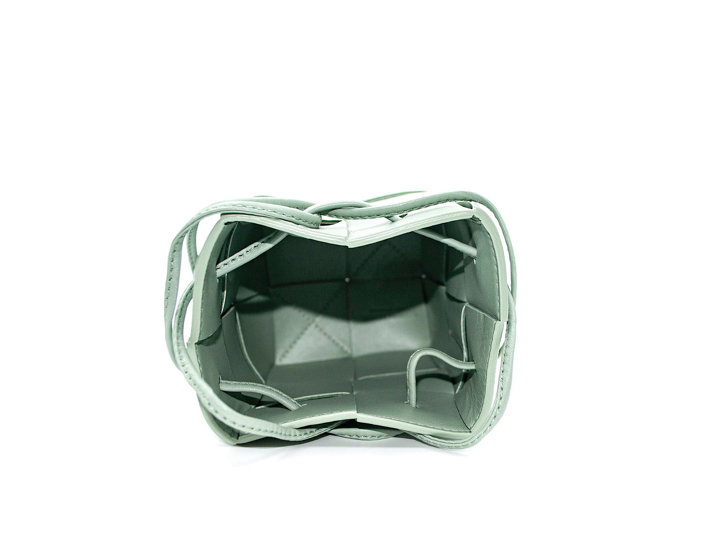 Bottega Veneta Mini Cassette Bucket Bag Sage Green