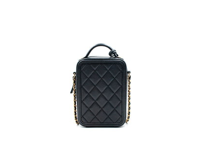 Chanel Filigree Caviar Camera Vertical Bag Black