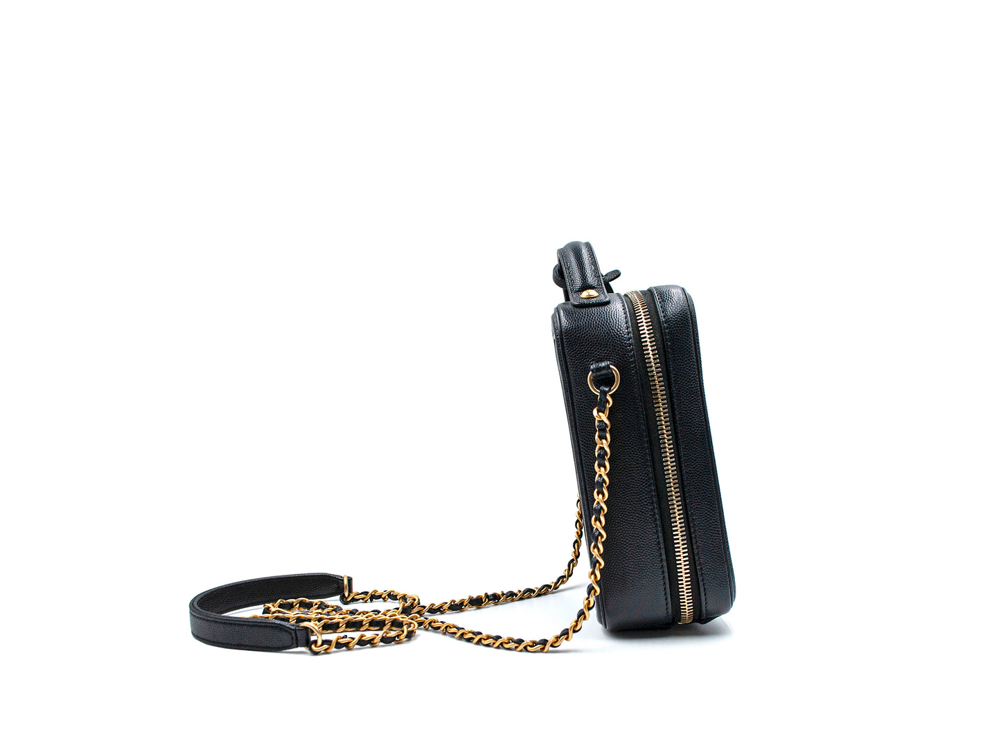 Chanel Filigree Caviar Camera Vertical Bag Black