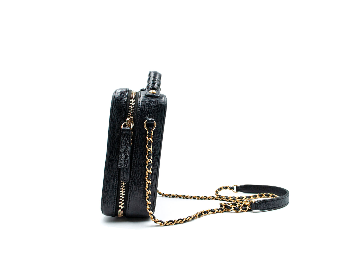 Chanel Filigree Caviar Camera Vertical Bag Black