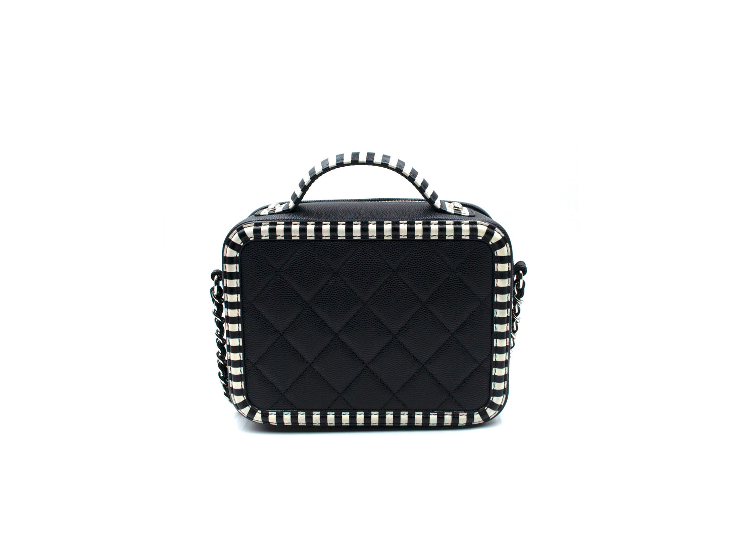 Chanel Caviar Filigree Camera Bag Striped Small