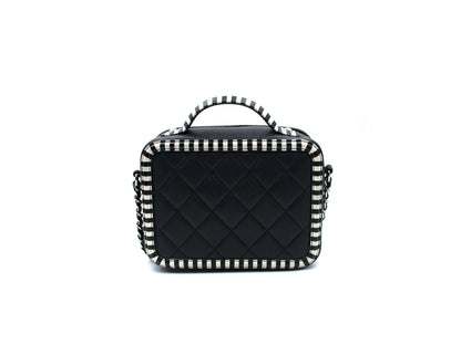 Chanel Caviar Filigree Camera Bag Striped Small