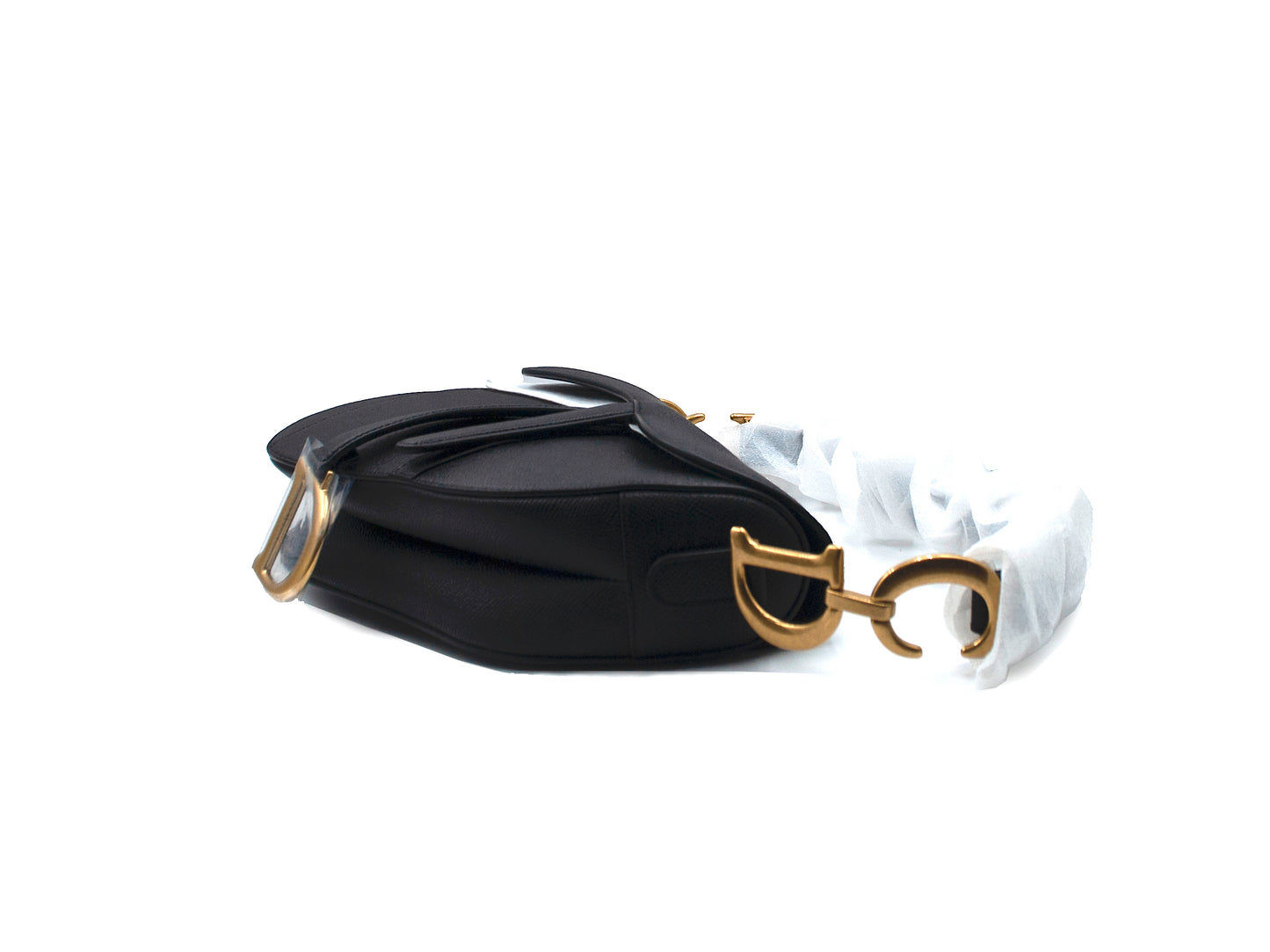 Christian Dior Saddle Medium Grained Calfskin Black