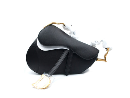 Christian Dior Saddle Medium Grained Calfskin Black