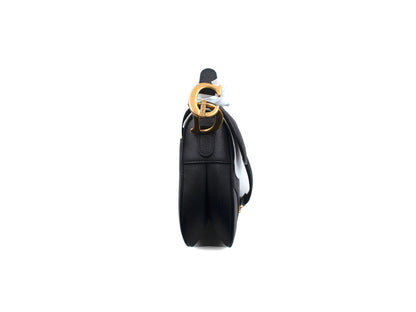 Christian Dior Saddle Medium Grained Calfskin Black