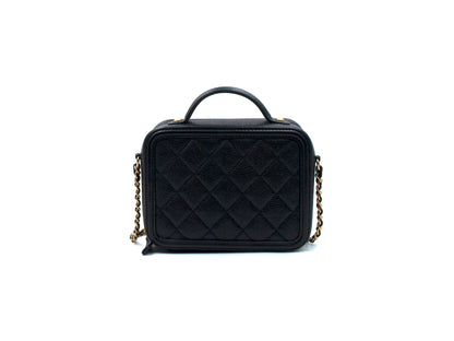 Chanel Caviar Filigree Vanity Camera Bag Small