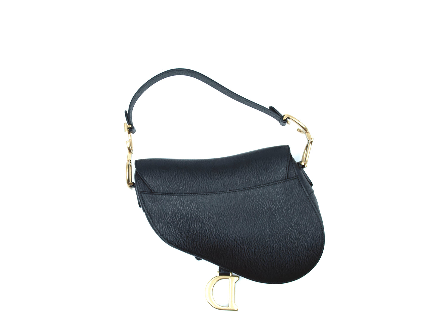 Christian Dior Saddle Medium Grained Calfskin Black