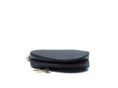 Christian Dior Saddle Medium Grained Calfskin Black