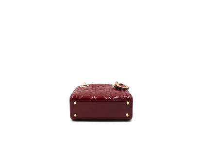 Christian Dior Lady Mini Patent Red