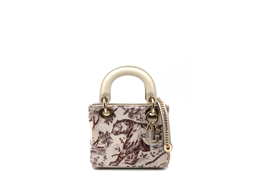 Christian Dior Mini Lady Dior Toile De Joey Embroidery