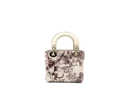Christian Dior Mini Lady Dior Toile De Joey Embroidery