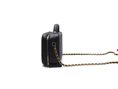 Chanel Caviar Filigree Vanity Camera Bag Small