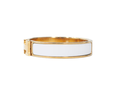 Hermes Small H Clic Bracelet White