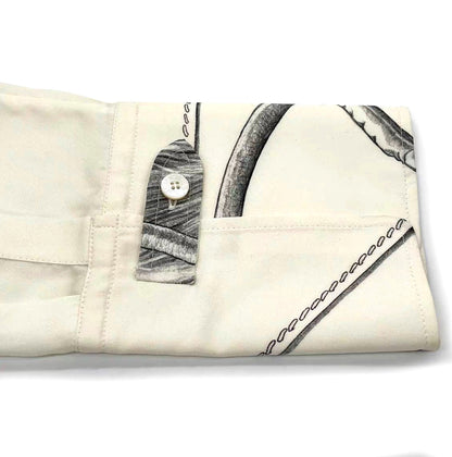 Hermes Printed Silk Shirt Size 34