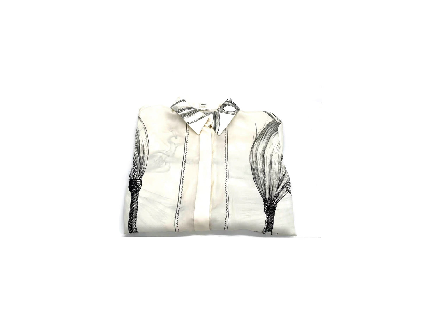 Hermes Printed Silk Shirt Size 34