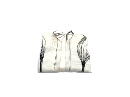 Hermes Printed Silk Shirt Size 34