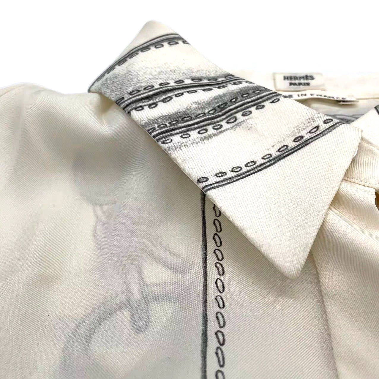 Hermes Printed Silk Shirt Size 34