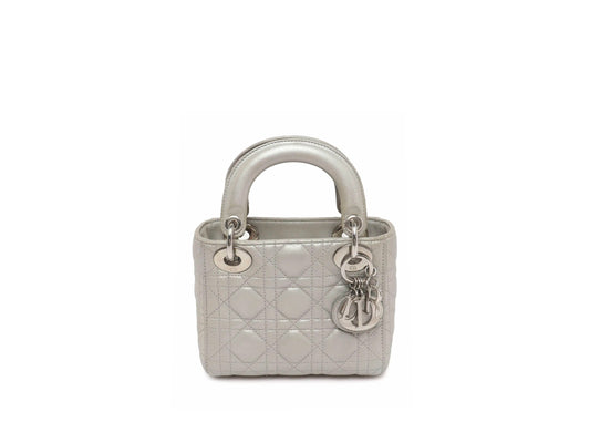 Christian Dior Lady Mini Chain Bag Grey
