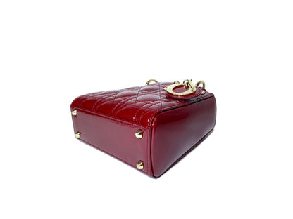 Christian Dior Lady Dior Mini Patent Red