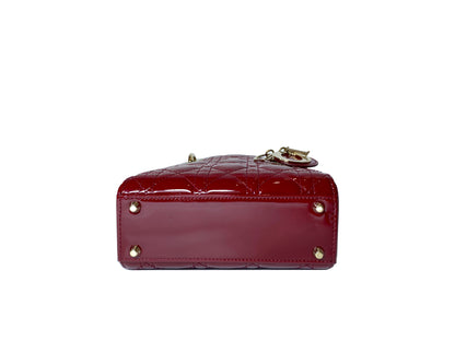 Christian Dior Lady Dior Mini Patent Red