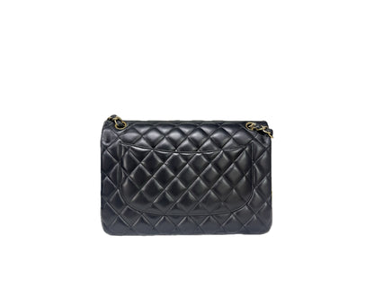 Chanel Jumbo Black Lambskin Classic Double Flap
