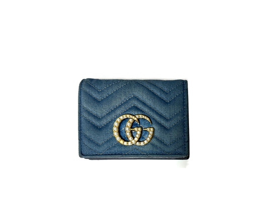 Gucci Marmont Denim Compact Wallet
