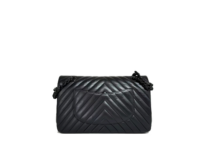 Chanel Medium Double Flap Chevron So Black