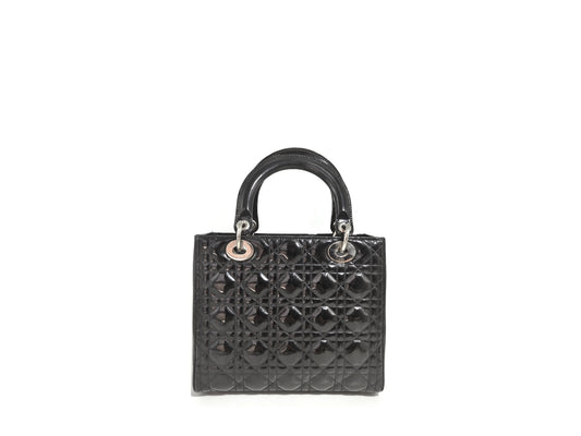 Christian Dior Patent Lady Medium Black