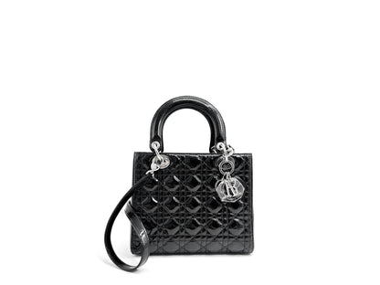 Christian Dior Patent Lady Medium Black