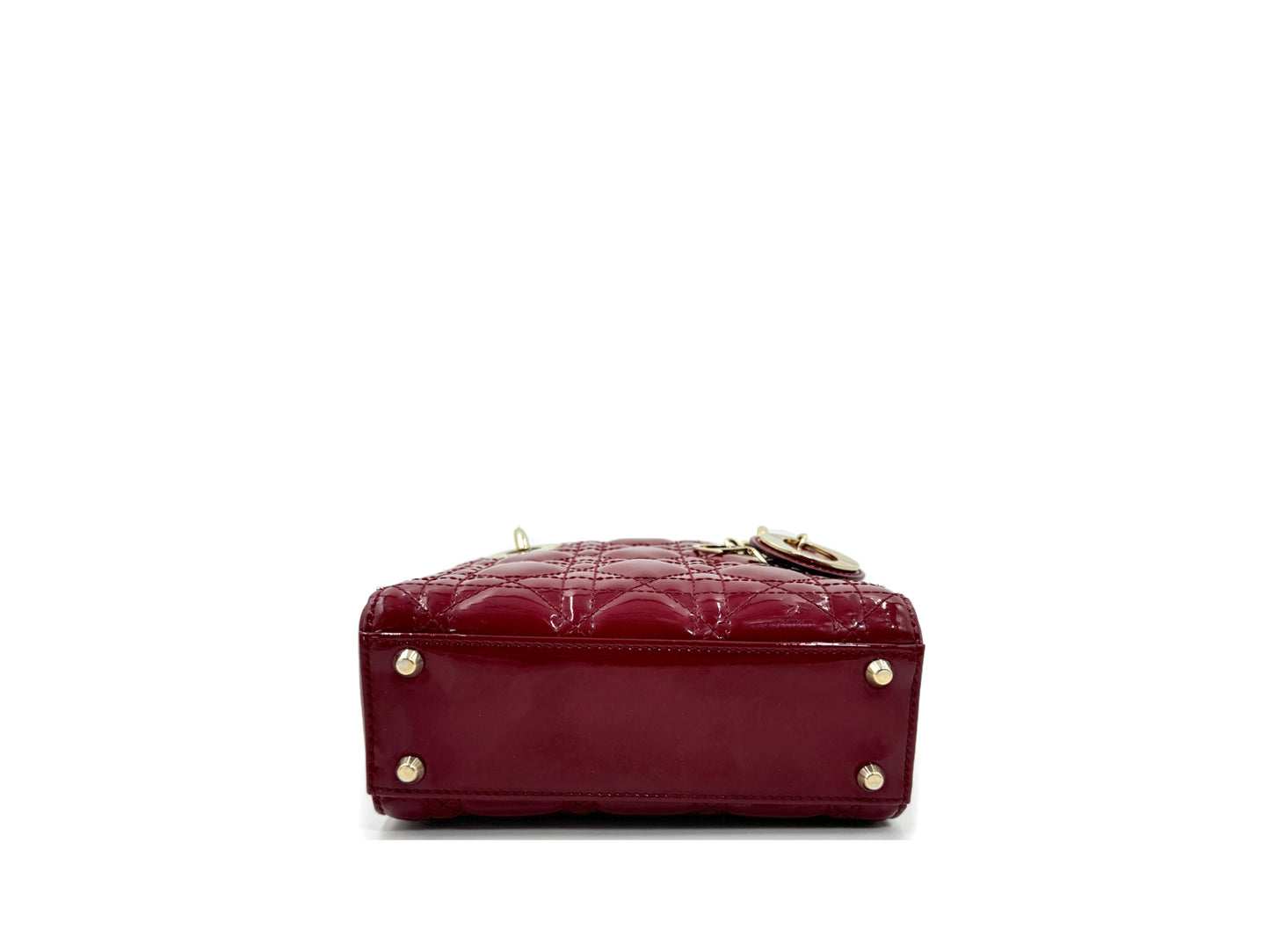 Christian Dior Lady Mini Chain Patent Red