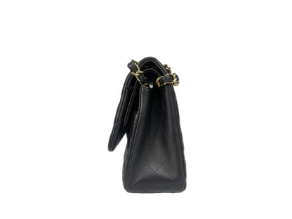 Chanel Jumbo Black Lambskin Classic Double Flap