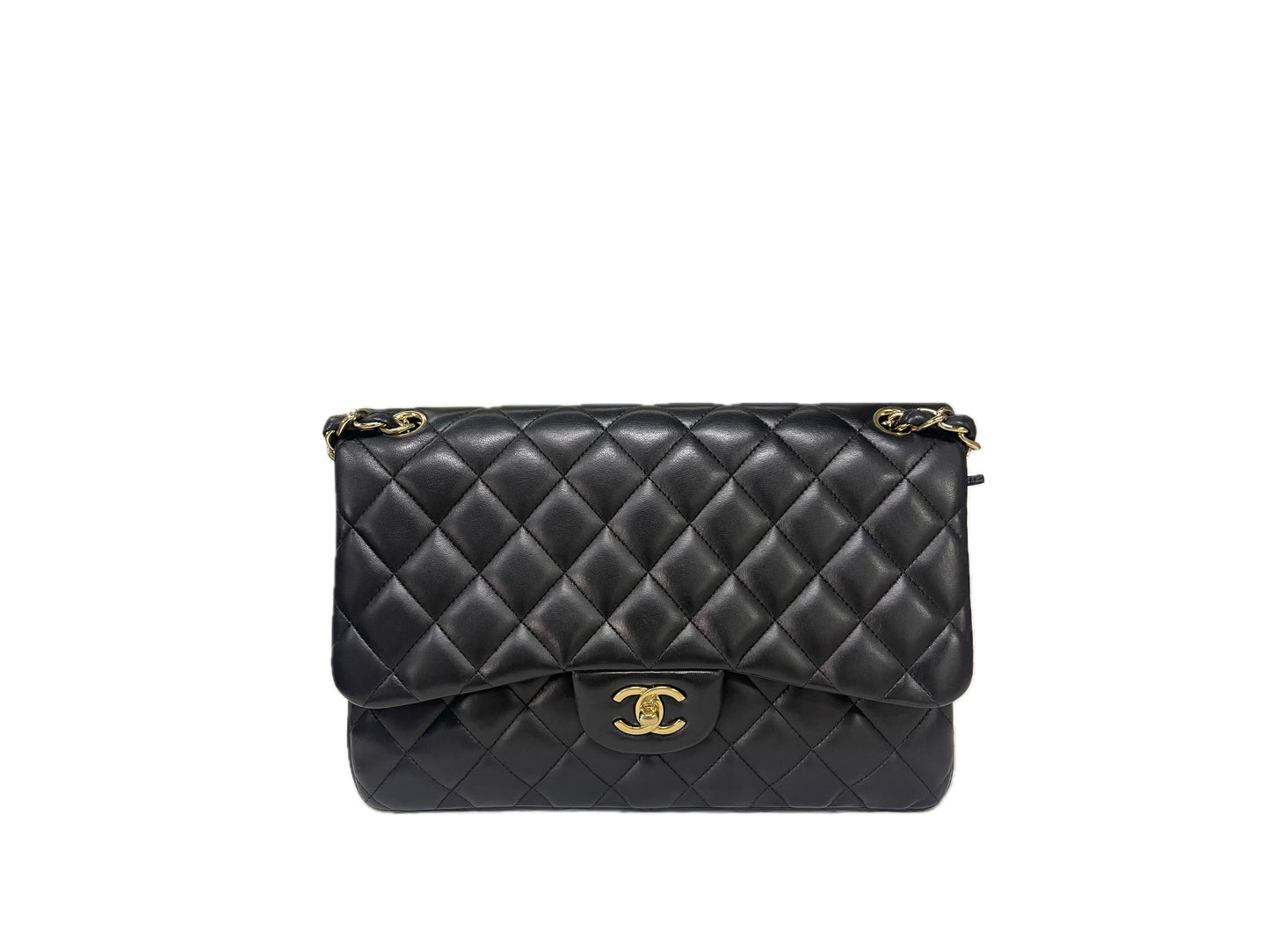 Chanel Jumbo Black Lambskin Classic Double Flap