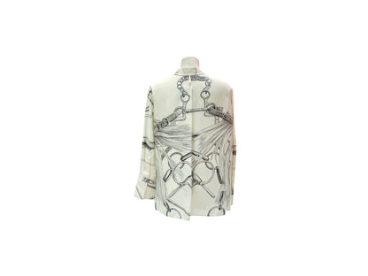 Hermes Printed Silk Shirt Size 34